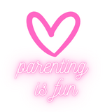 logo of parentingisfun.com with a pink heart over the label parenting is fun.
