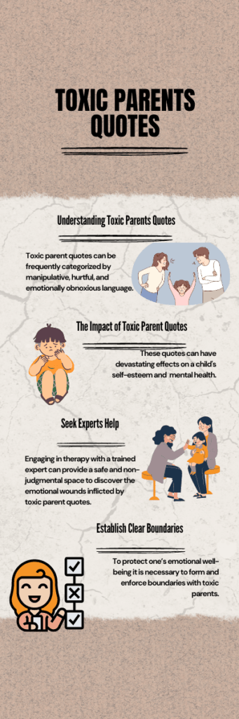 An infographic for toxic parents quotes.