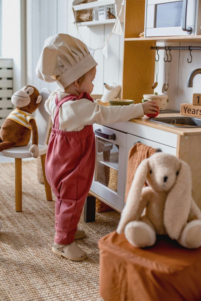 an image of a child cooking.