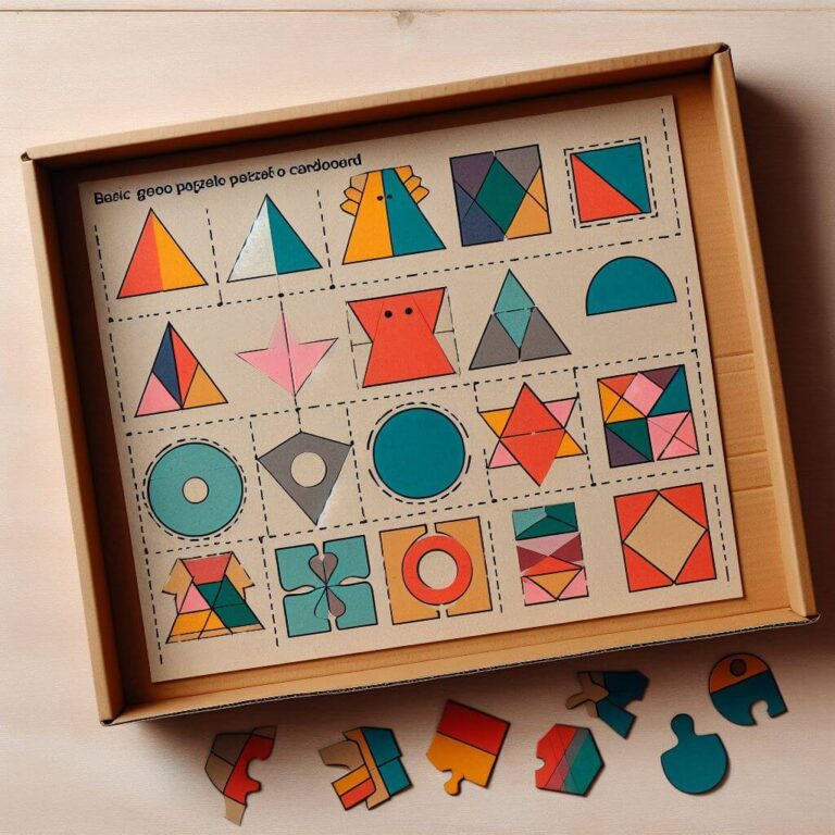 An image of a shape recognition one of the DIY puzzles for children's mind sharpening.