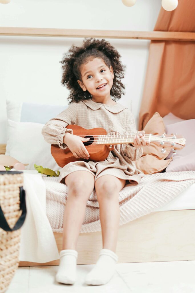An image gallery of children doing brain development activities including playing, sleeping and playing music all are backed by neuroscience. 