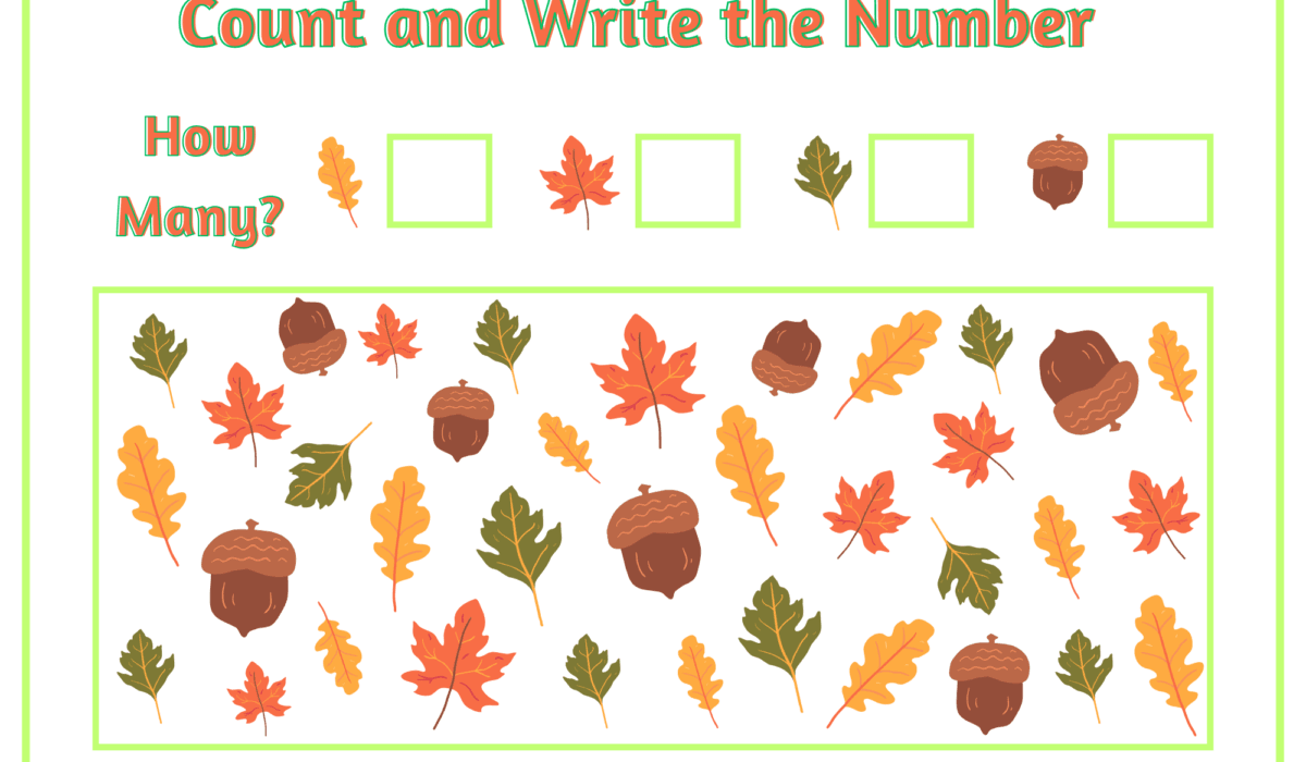 A n image of a worksheet to engage kids in learning numbers with this fun worksheet! Find objects, count them, and write the correct number to build early math skills.