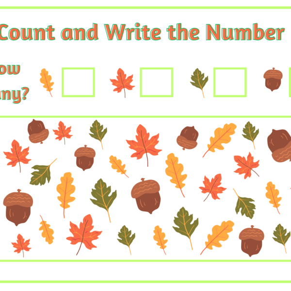 A n image of a worksheet to engage kids in learning numbers with this fun worksheet! Find objects, count them, and write the correct number to build early math skills.